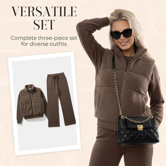 Your New Go-To Winter Outfit – 3-Piece Warm Knit Lounge Set That Keeps You Cozy, Chic & Confident All Day